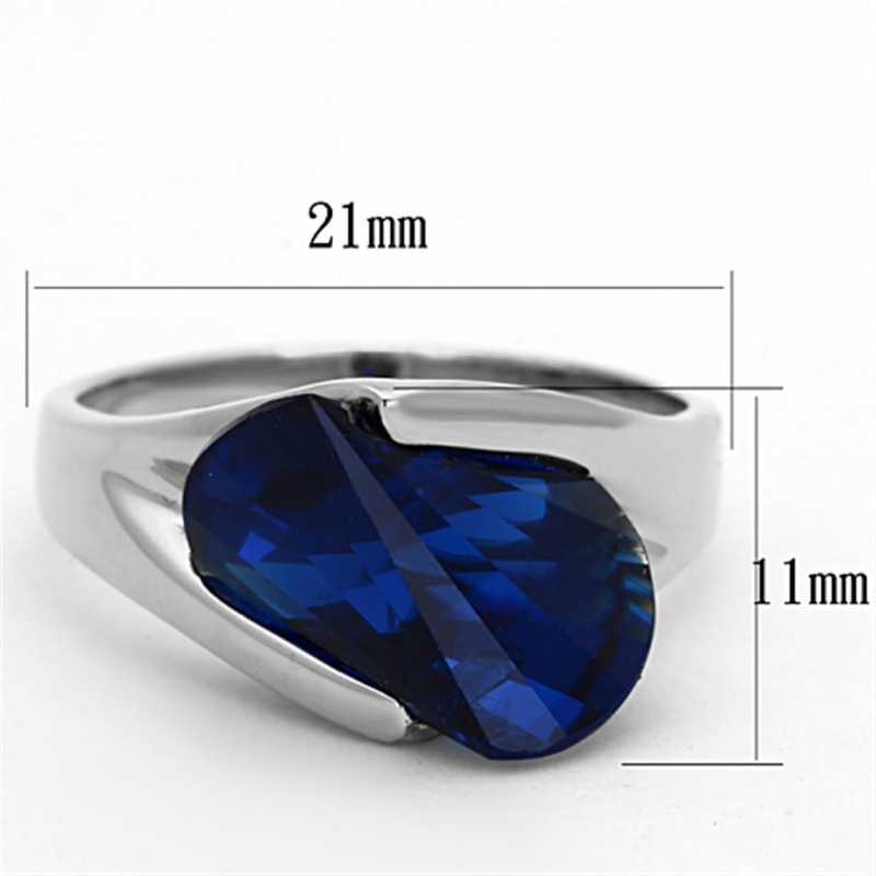 Los642 - Silver 925 Sterling Silver Ring With Synthetic Synthetic Glass In Montana - 6