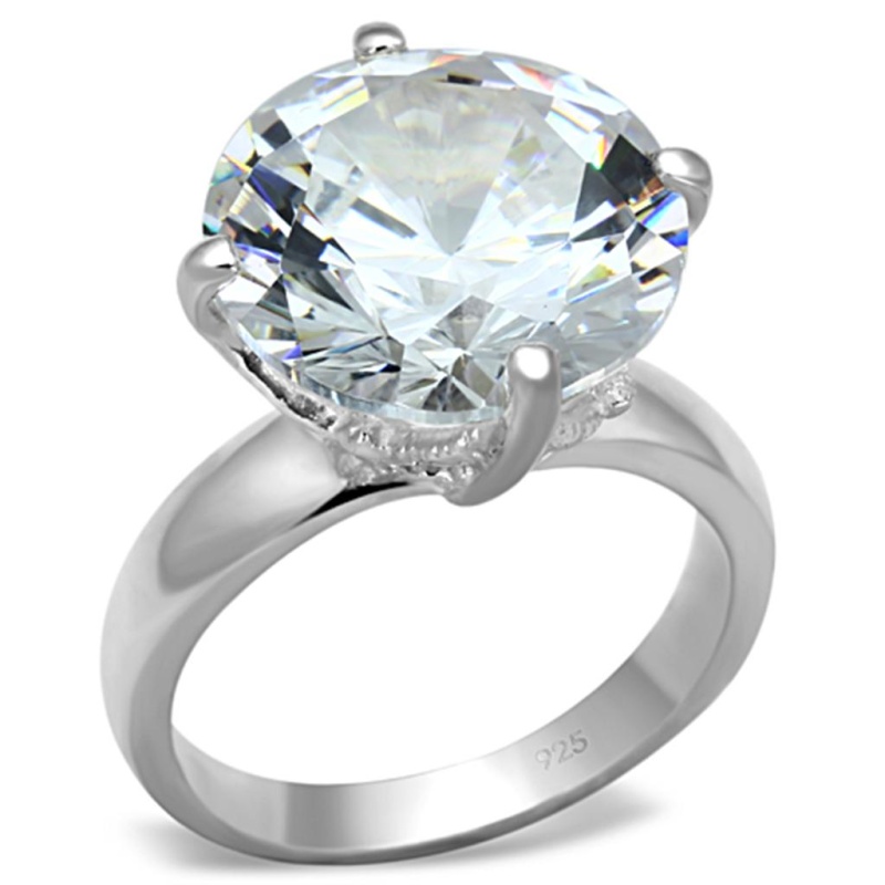 Los681 - Silver 925 Sterling Silver Ring With Aaa Grade Cz In Clear - 7