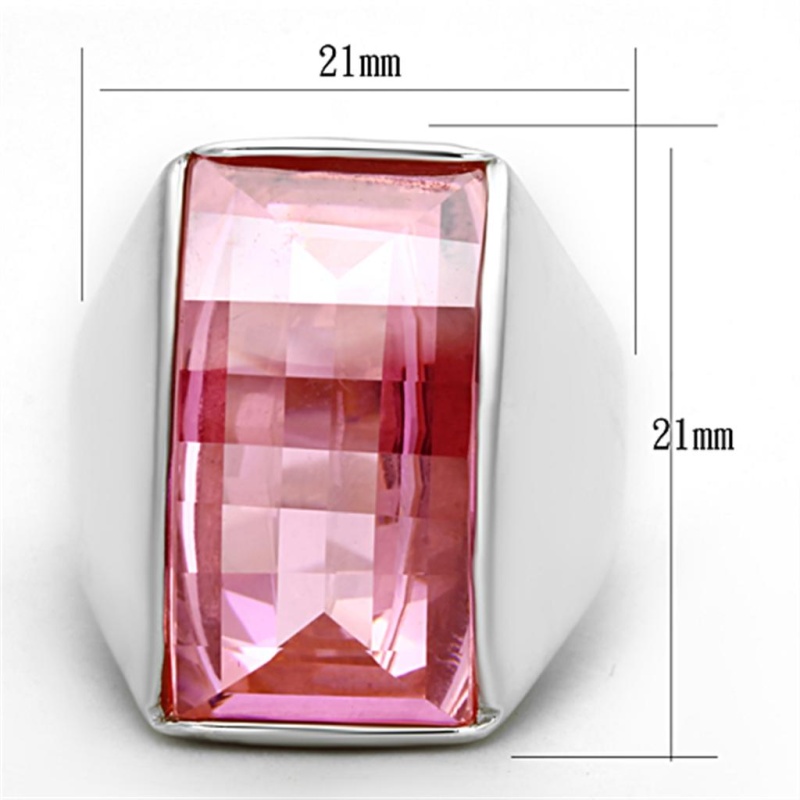 Los695 - Silver 925 Sterling Silver Ring With Aaa Grade Cz In Rose - 7