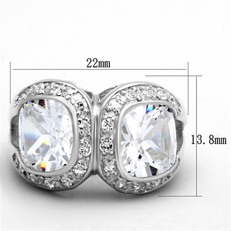 Los698 - Silver 925 Sterling Silver Ring With Aaa Grade Cz In Clear - 7