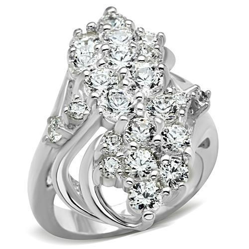 Ss016 - Silver 925 Sterling Silver Ring With Aaa Grade Cz In Clear