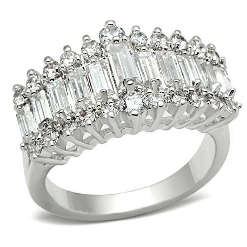 Ss021 - Silver 925 Sterling Silver Ring With Aaa Grade Cz In Clear