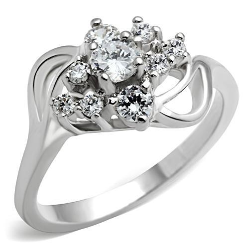 Ss032 - Silver 925 Sterling Silver Ring With Aaa Grade Cz In Clear