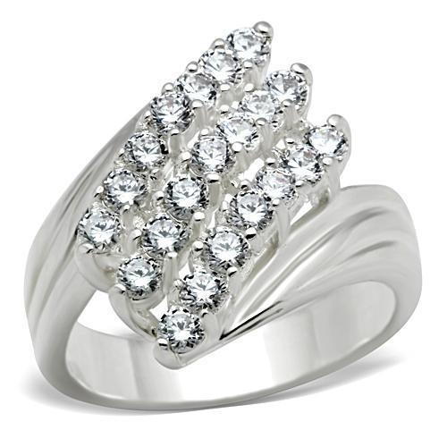 Ss035 - Silver 925 Sterling Silver Ring With Aaa Grade Cz In Clear