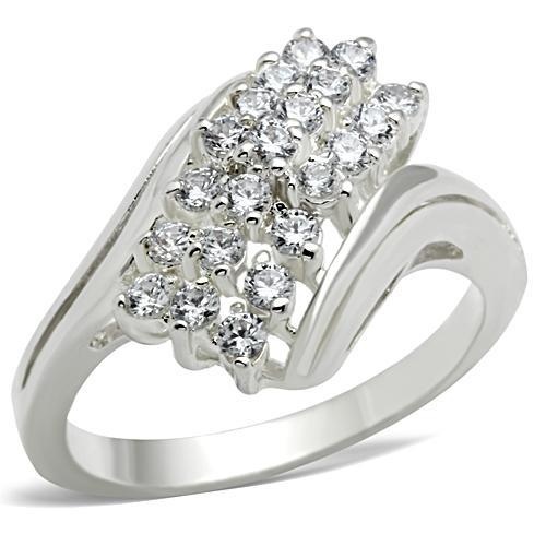 Ss038 - Silver 925 Sterling Silver Ring With Aaa Grade Cz In Clear