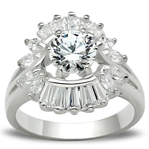 Ss039 - Silver 925 Sterling Silver Ring With Aaa Grade Cz In Clear