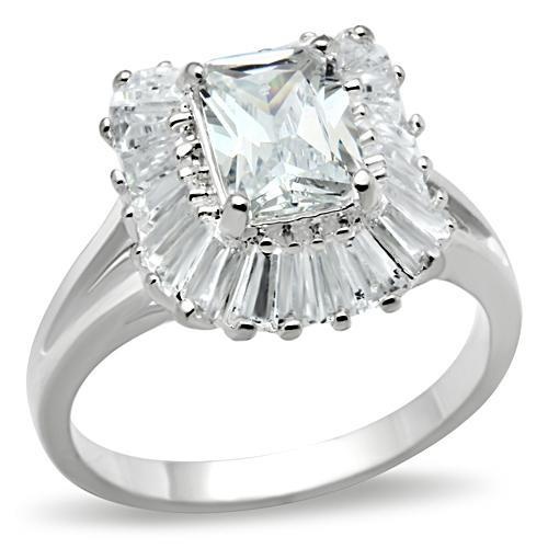 Ss040 - Silver 925 Sterling Silver Ring With Aaa Grade Cz In Clear