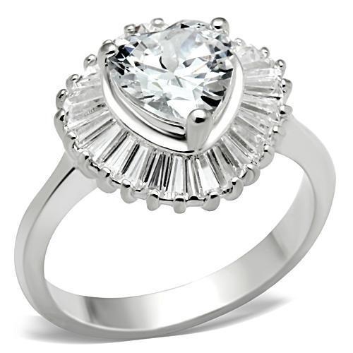 Ss041 - Silver 925 Sterling Silver Ring With Aaa Grade Cz In Clear