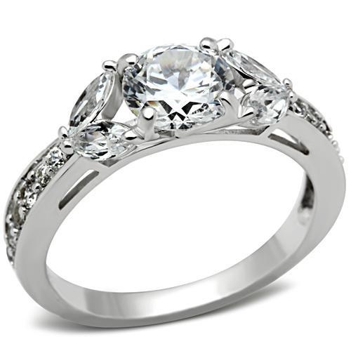 Ss059 - Silver 925 Sterling Silver Ring With Aaa Grade Cz In Clear