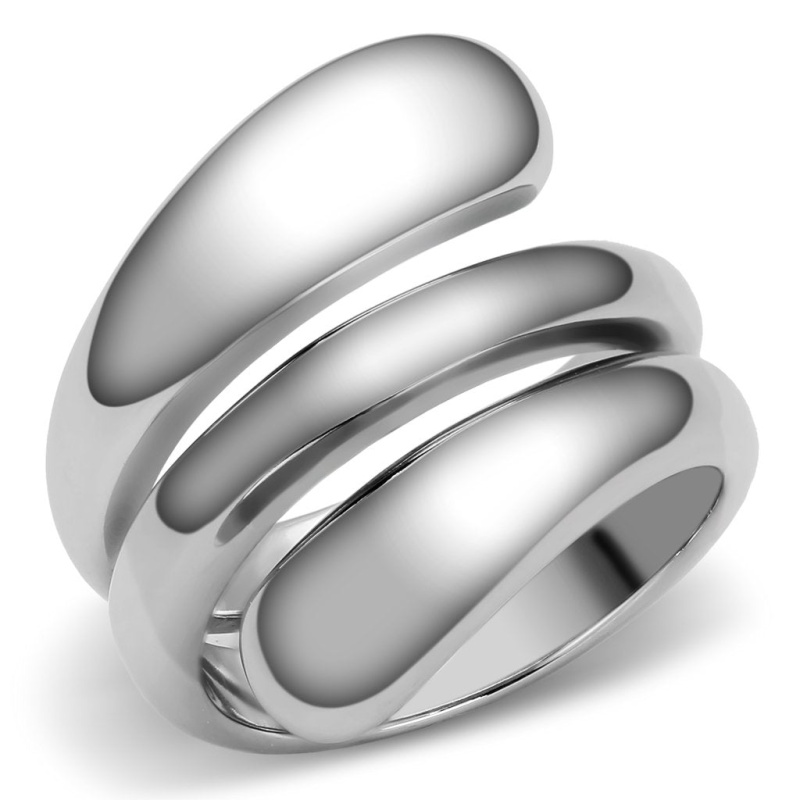 Tk037 - High Polished (No Plating) Stainless Steel Ring With No Stone
