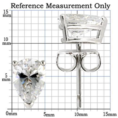 Stainless Steel Earrings With Aaa Grade Cz In Clear High Polished( No Plated)