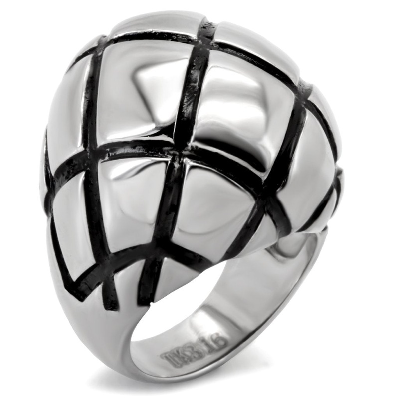 Tk139 - High Polished (No Plating) Stainless Steel Ring With No Stone