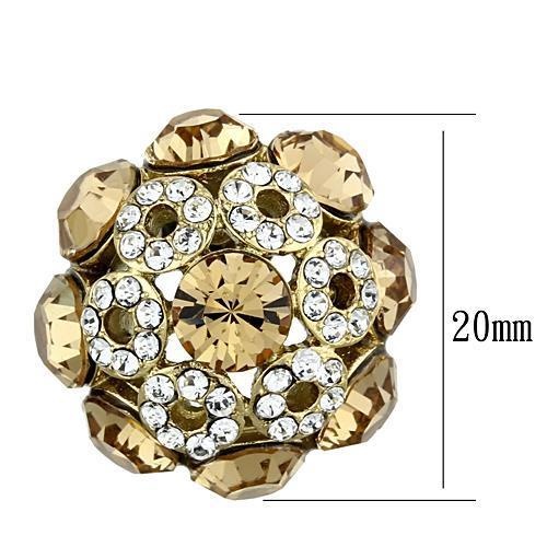 Ip Gold(Ion Plating) Stainless Steel Earrings With Top Grade Crystal In Citrine Yellow