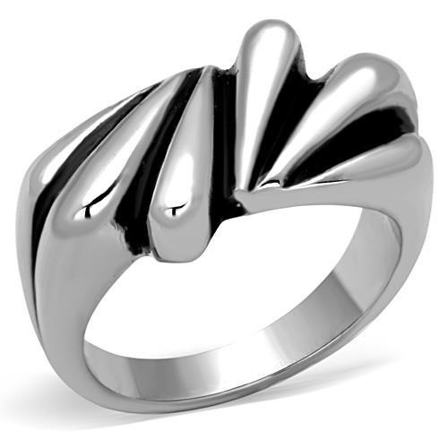 Tk1520 - High Polished (No Plating) Stainless Steel Ring With No Stone