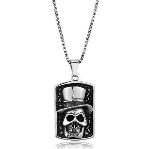 Tk1985 - High Polished (No Plating) Stainless Steel Necklace With No Stone - 20"