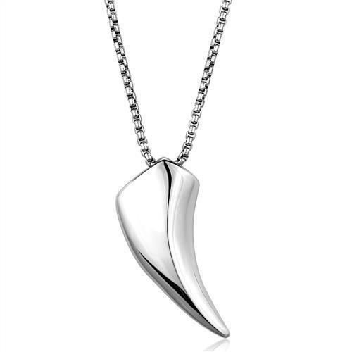 Tk2006 - High Polished (No Plating) Stainless Steel Necklace With No Stone - 20"