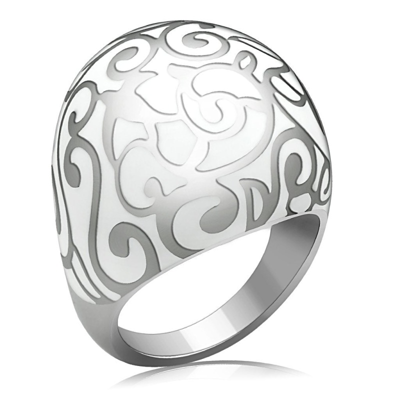 Tk215 - High Polished (No Plating) Stainless Steel Ring With No Stone