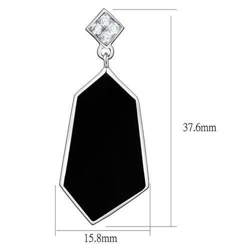 High Polished (No Plating) Stainless Steel Earrings With Aaa Grade Cz In Clear