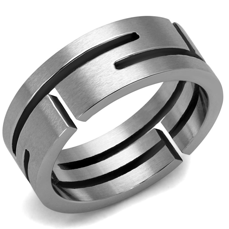 Tk2393 - High Polished (No Plating) Stainless Steel Ring With No Stone