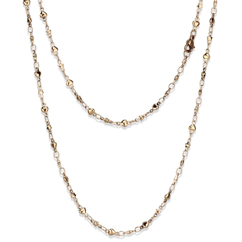 Tk2427r - Ip Rose Gold(Ion Plating) Stainless Steel Chain With No Stone - 18"