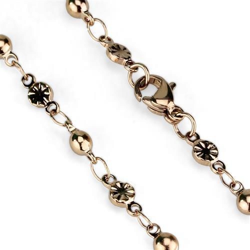 Tk2432r - Ip Rose Gold(Ion Plating) Stainless Steel Chain With No Stone - 18"