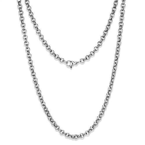 Tk2438 - High Polished (No Plating) Stainless Steel Chain With No Stone - 18"