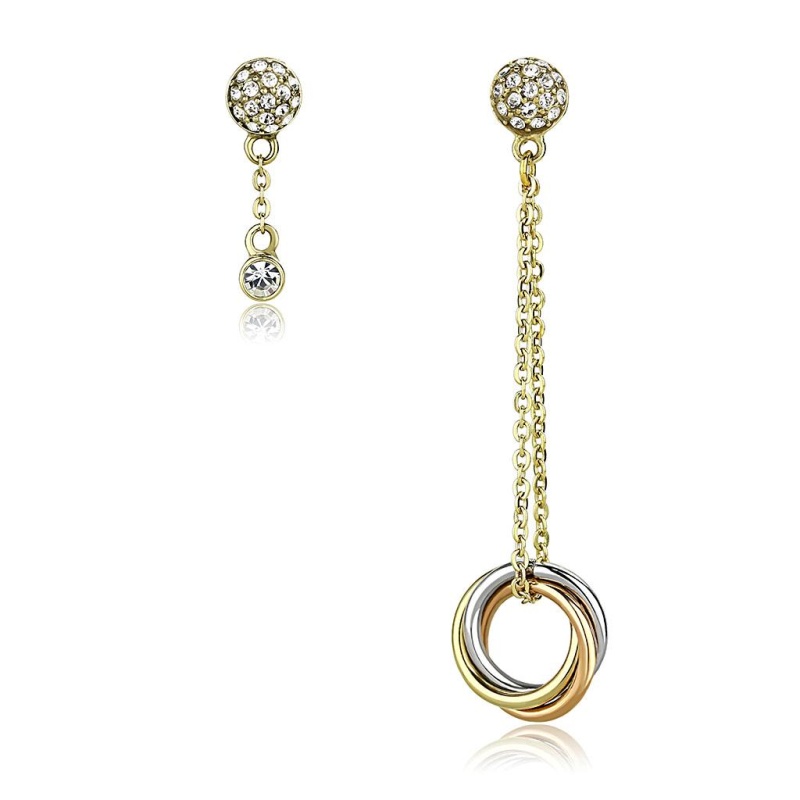 IP Gold & IP Rose Gold Stainless Steel Crystal Earrings