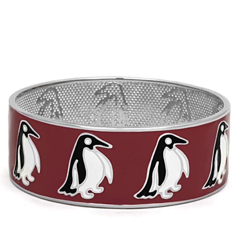 Tk292 - High Polished (No Plating) Stainless Steel Bangle With No Stone - 8"