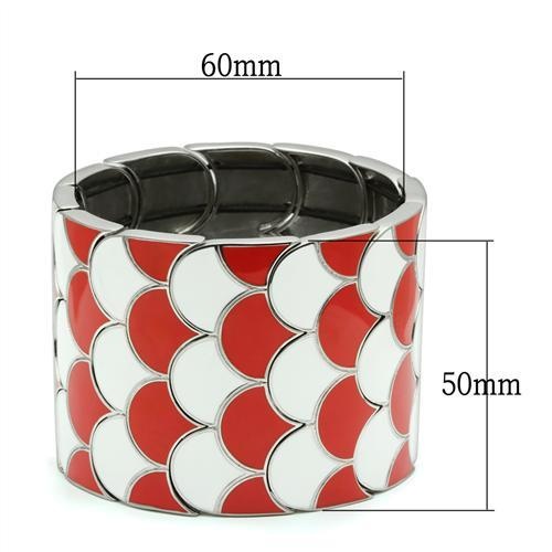 Tk296 - High Polished (No Plating) Stainless Steel Bracelet With No Stone - 7.5"
