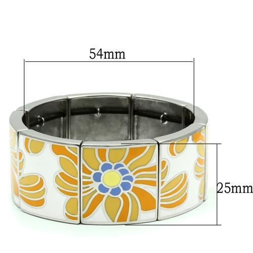 Tk300 - High Polished (No Plating) Stainless Steel Bracelet With No Stone - 7.25"