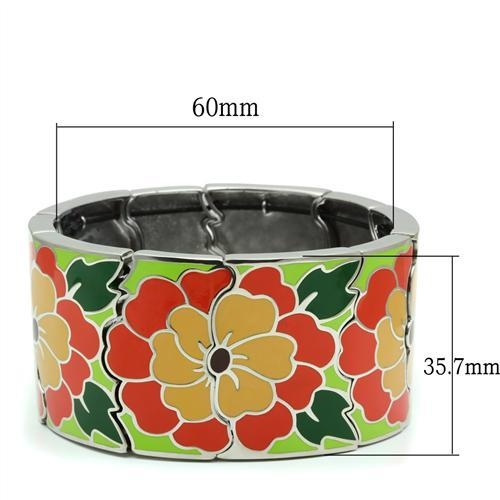 Tk301 - High Polished (No Plating) Stainless Steel Bracelet With No Stone - 7.25"