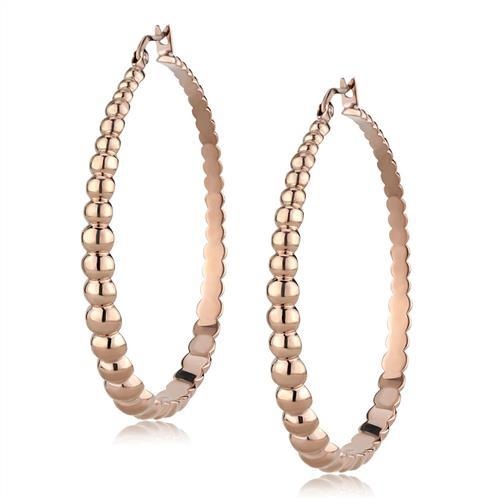 Ip Rose Gold(Ion Plating) Stainless Steel Earrings With No Stone