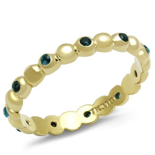 Tk3086 - Ip Gold(Ion Plating) Stainless Steel Ring With Synthetic Synthetic Glass In Montana