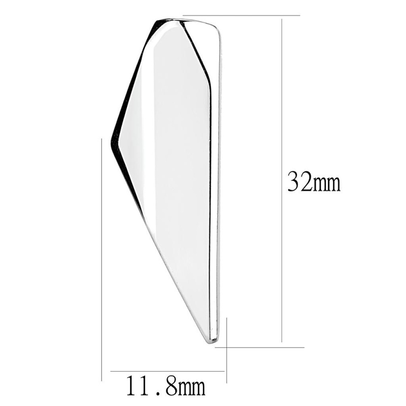 Rhodium Stainless Steel Earrings With No Stone