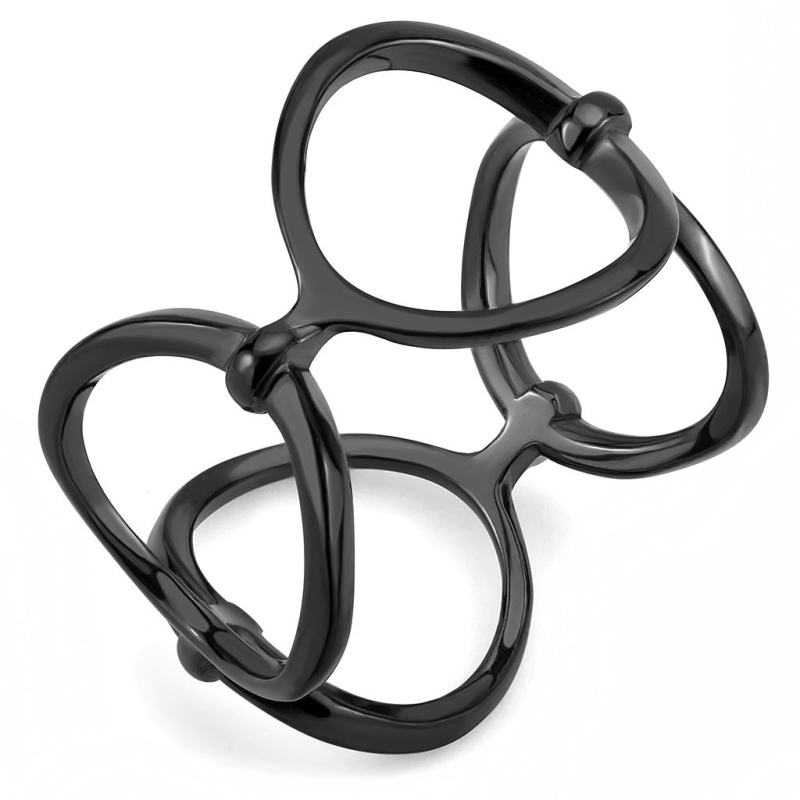 Tk3568 - Ip Black(Ion Plating) Stainless Steel Ring With No Stone