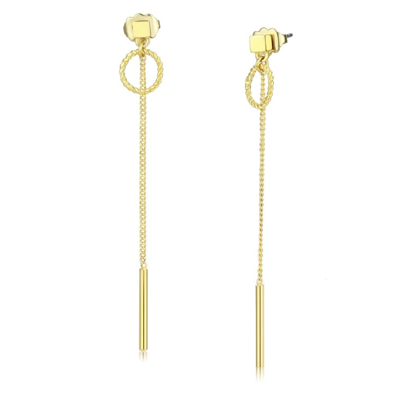 Ip Gold(Ion Plating) Stainless Steel Earrings With No Stone