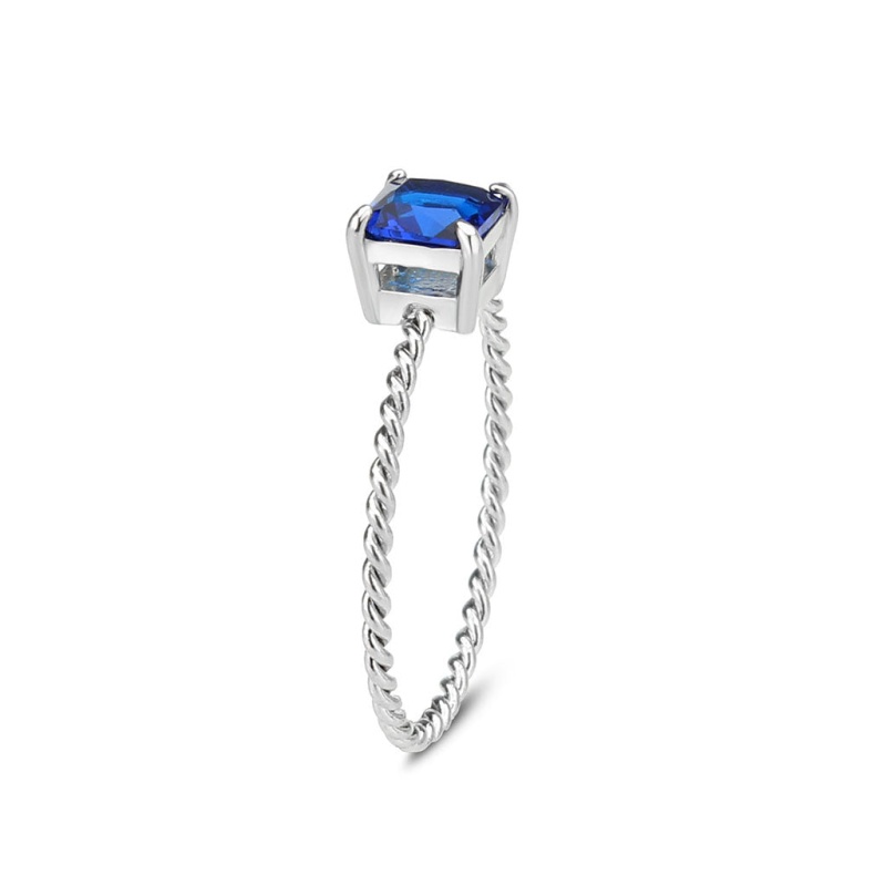 Tk3855 - High Polished (No Plating) Stainless Steel Ring With Synthetic In Montana