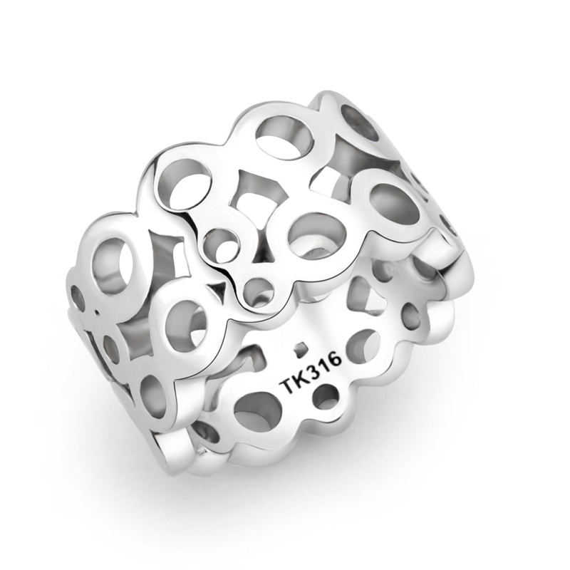 Tk3865 - High Polished (No Plating) Stainless Steel Ring With Nostone In No Stone
