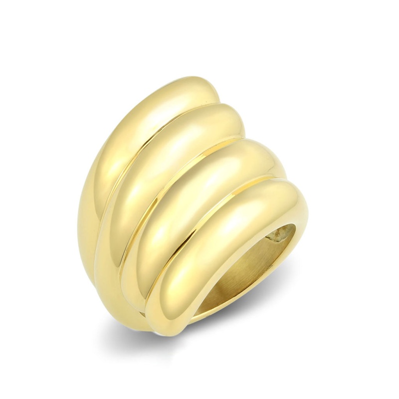 Tk3886 - Ip Gold(Ion Plating) Stainless Steel Ring With Nostone In No Stone