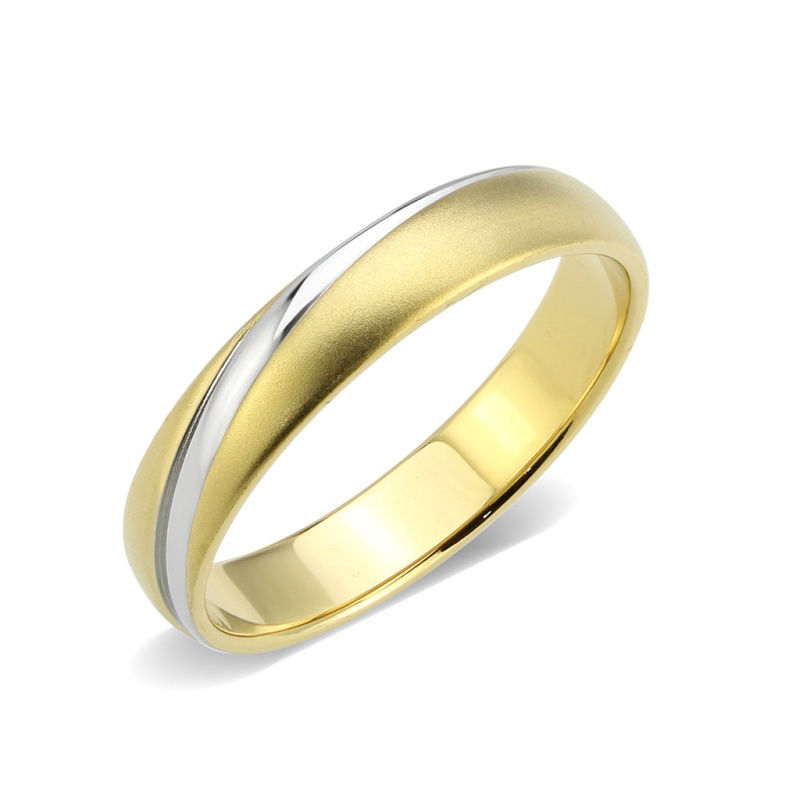 Tk3918 - Two Tone Ip Gold (Ion Plating) Stainless Steel Ring With Nostone In No Stone