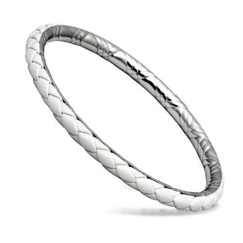 Tk406 - High Polished (No Plating) Stainless Steel Bangle With No Stone - 8"