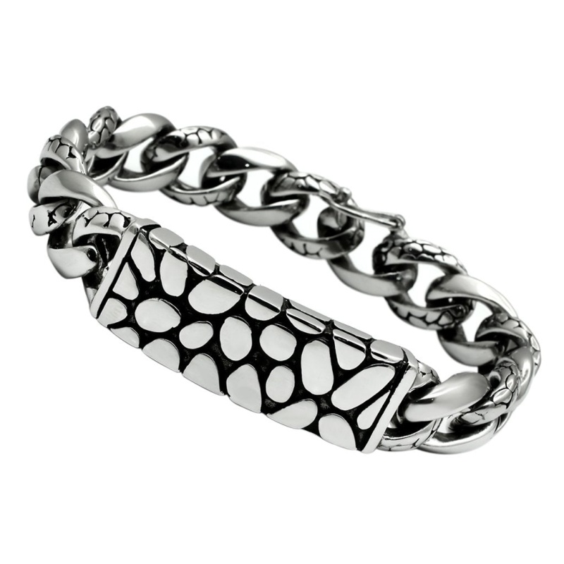 Tk449 - High Polished (No Plating) Stainless Steel Bracelet With No Stone