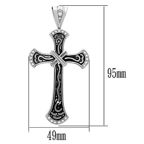 Tk456 - High Polished (No Plating) Stainless Steel Chain Pendant With No Stone - 19.5"