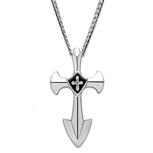 Tk462 - High Polished (No Plating) Stainless Steel Chain Pendant With No Stone
