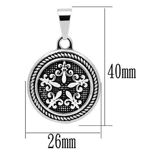 Tk551 - High Polished (No Plating) Stainless Steel Chain Pendant With No Stone - 20"