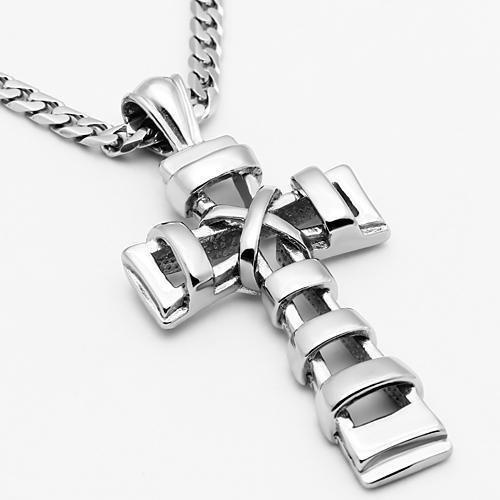 Tk555 - High Polished (No Plating) Stainless Steel Necklace With No Stone - 20"