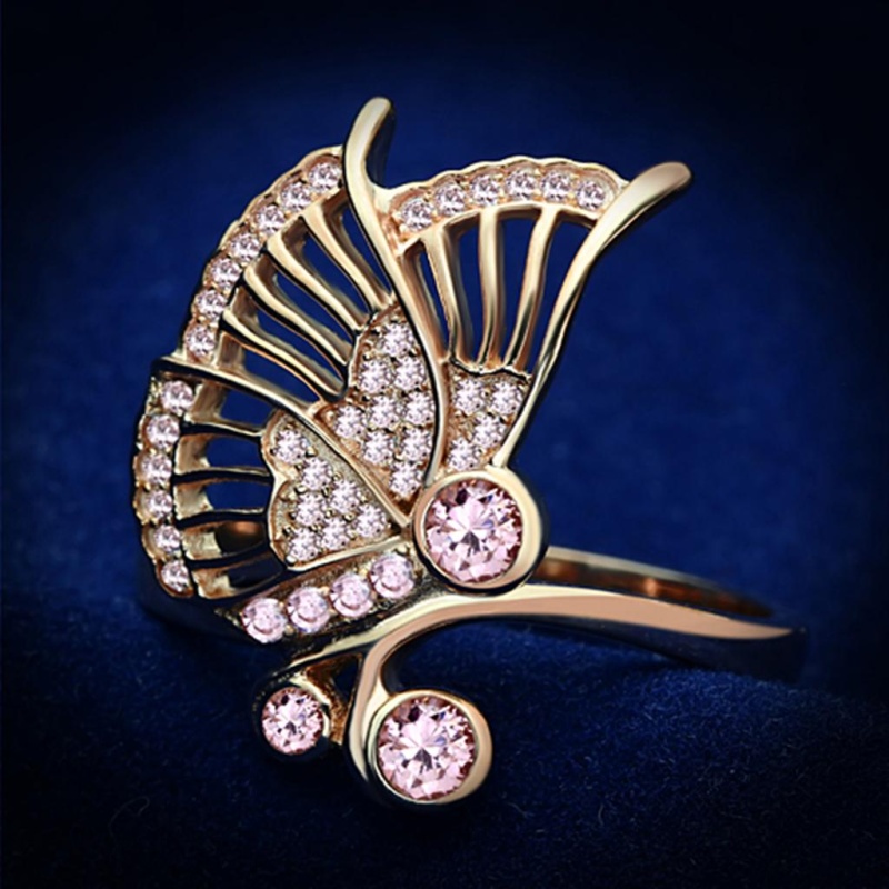 Ts094 - Rose Gold 925 Sterling Silver Ring With Aaa Grade Cz In Rose