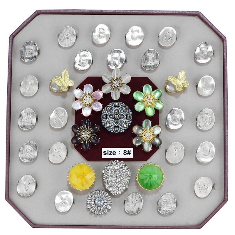 Vk-034-Size8 - Assorted Brass Ring With Assorted In Assorted - 8