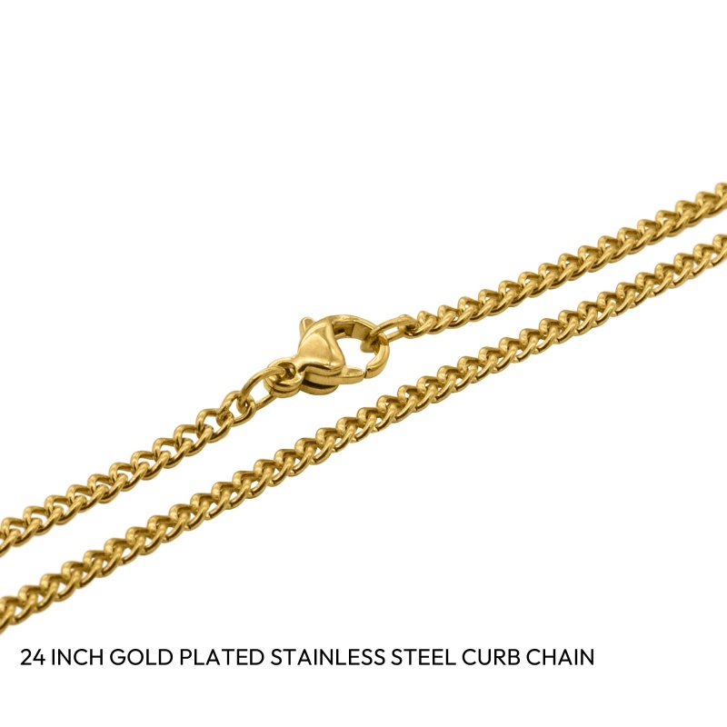 24" Gold-Plated Stainless Steel Curb Chain