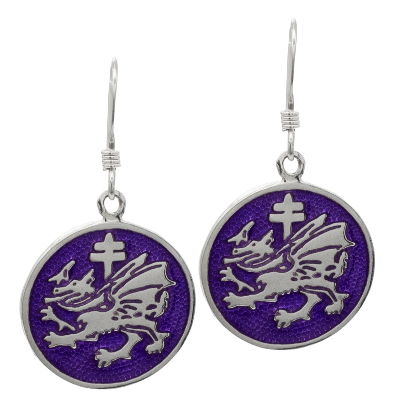 Order Of The Dragon Earrings - Enameled